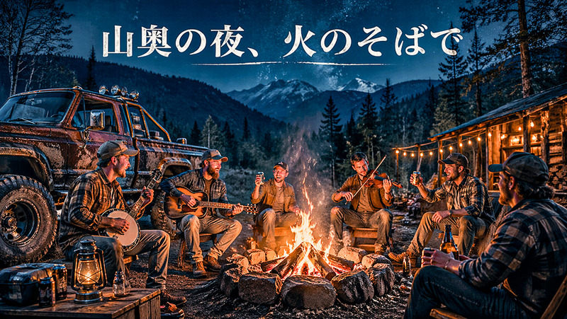 山奥の夜、火のそばで(Country Rock)