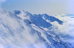 初冬の穂高岳稜線（北アルプス）