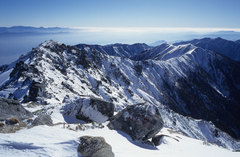 冬の南駒ヶ岳稜線